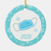 Kerstcoronavirus Masker Covid 2020 Keramisch Ornament (Voorkant)