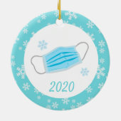 Kerstcoronavirus Masker Covid 2020 Keramisch Ornament (Achterkant)