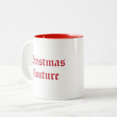 kerstcouture tweekleurige koffiemok (Voorkant links)