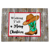 Kerstcowboy Boots en Pet Festive Groot Cadeauzakje (Voorkant)