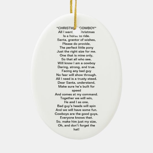 KerstCowboy Ornament (Achterkant)