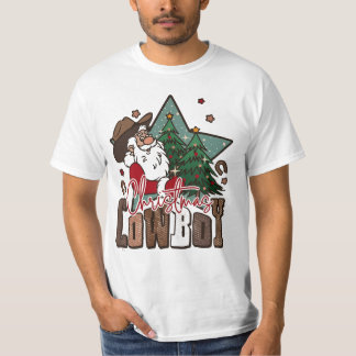 Kerstcowboy, Western Kerstmis, Kerstmis, Sa T-shirt