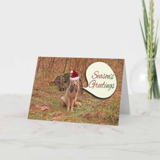 Kerstcoyote Feestdagen Kaart (Voorkant)