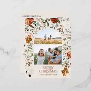 Kerstcrème botanisch elegante hert 3 foto folie feestdagen briefkaart