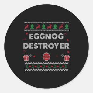 Kerstcrème Fan Funny Lelijke Kerststijl Kerstcadea Ronde Sticker