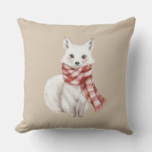 Kerstcrème Rood Wit Pepermunt Vos en Herten Kussen (Voorkant)