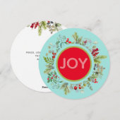 Kerstcrente Waterverf Krans Kerstkaart (Voorkant / Achterkant)