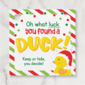 Kerstcruise Ducks Square Labels, Groen Bedankjes Labels (Voorkant)