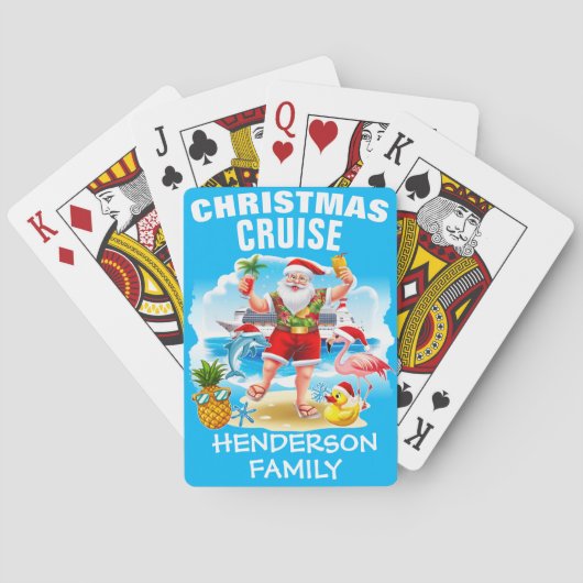 Kerstcruise gepersonaliseerd pokerkaarten (Achterkant)