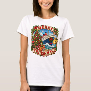 Kerstcruise-shirt, vrolijk kerstfeest-tee t-shirt