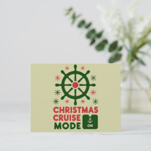 Kerstcruisemodus op schip Kerstmis 2024 Briefkaart