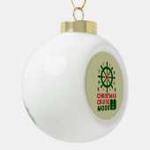 Kerstcruisemodus op schip Kerstmis 2024 Keramische Bal Ornament (Links)