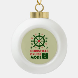 Kerstcruisemodus op schip Kerstmis 2024 Keramische Bal Ornament