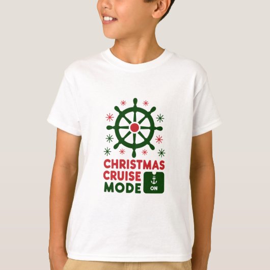 Kerstcruisemodus op schip Kerstmis 2024 T-shirt (Voorkant)