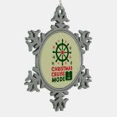 Kerstcruisemodus op schip Kerstmis 2024 Tin Sneeuwvlok Ornament (Links)