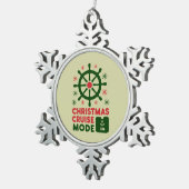 Kerstcruisemodus op schip Kerstmis 2024 Tin Sneeuwvlok Ornament (Rechts)