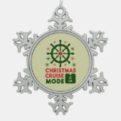 Kerstcruisemodus op schip Kerstmis 2024 Tin Sneeuwvlok Ornament (Voorkant)