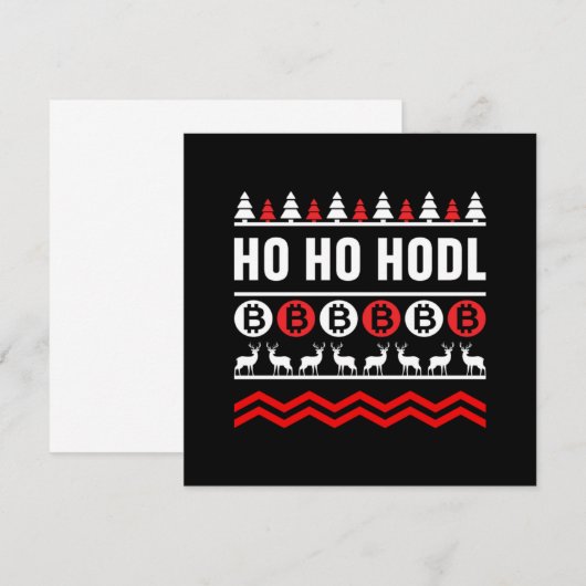 Kerstcrypto Ho Ho Hodl Bitcoin BTC Money Crypto Kaart (Voorkant / Achterkant)