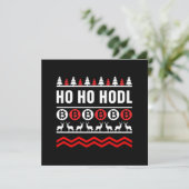 Kerstcrypto Ho Ho Hodl Bitcoin BTC Money Crypto Kaart (Staand voorkant)