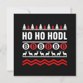 Kerstcrypto Ho Ho Hodl Bitcoin BTC Money Crypto Kaart (Voorkant)