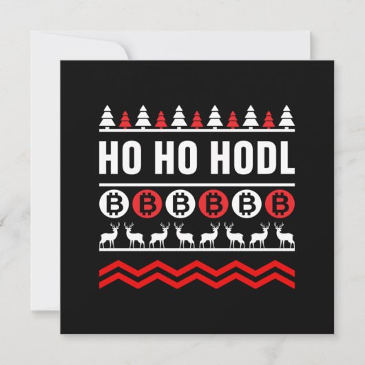 Kerstcrypto Ho Ho Hodl Bitcoin BTC Money Crypto Kaart (Voorkant)