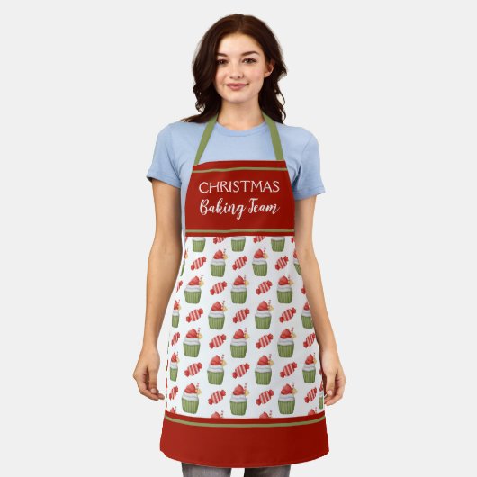 Kerstcupcake Baking Team Holiday Schort (Gedragen)