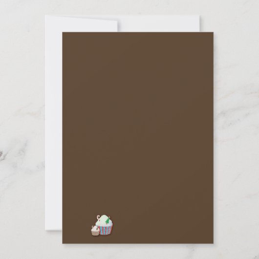 Kerstcupcake Chocolate Brown Holiday Kaart (Achterkant)