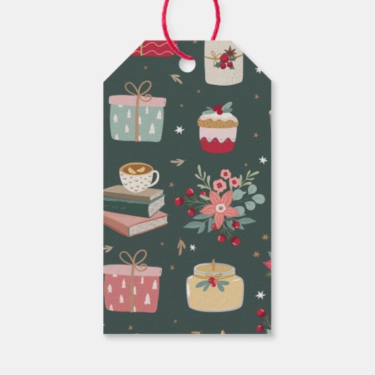 Kerstcupcake Holiday Goodies personaliseren Gift Cadeaulabel (Achterkant)