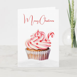 Kerstcupcake met snoepriet kaart