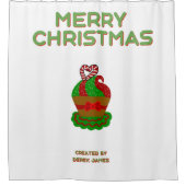 Kerstcupcake-showgordijn Douchegordijn (Voorkant)