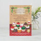 Kerstcupcake-uitwisselingsfeest Kaart (Staand voorkant)