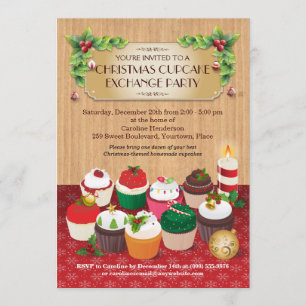 Kerstcupcake-uitwisselingsfeest Kaart