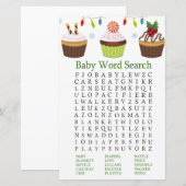 kerstcupcakes Baby shower Word Search Game (Voorkant / Achterkant)