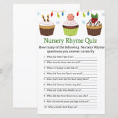kerstcupcakes Nursery Rhyme Quiz baby shower (Voorkant / Achterkant)