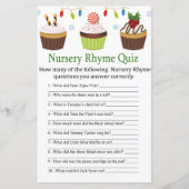 kerstcupcakes Nursery Rhyme Quiz baby shower (Voorkant)