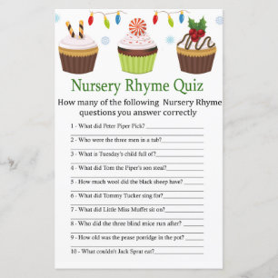 kerstcupcakes Nursery Rhyme Quiz baby shower