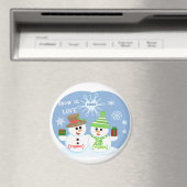KerstCustom Sneeuw Paar Magneet (Insitu (Vaatwasser))