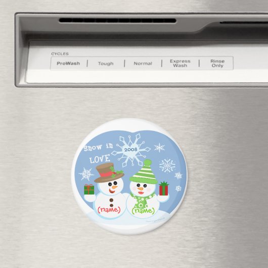 KerstCustom Sneeuw Paar Magneet (Insitu (Vaatwasser))