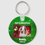 Kerstcute Dog Pet Foto Sleutelhanger (Achterkant)