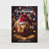 Kerstcute Golden Retriever Dog Kaart (Voorkant)