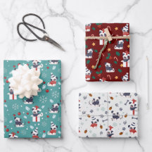 Kerstcute Pug Dog feestelijke drie kleuren