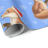 Kerstcute Red Fox met Snowflakes Patroon Cadeaupapier (Rol Hoek)
