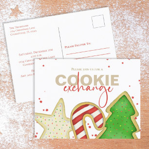 Kerstcute Whimsical Sweet Cookie Exchange Inv Briefkaart