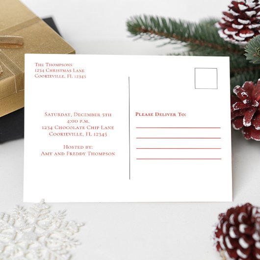 Kerstcute Whimsical Sweet Cookie Exchange Inv Briefkaart