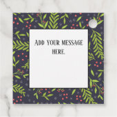 KerstCypress Snowflakes Berries Red Flowers Bedankjes Labels (Achterkant)