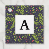 KerstCypress Snowflakes Berries Red Flowers Bedankjes Labels (Voorkant)