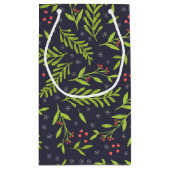 KerstCypress Snowflakes Berries Red Flowers Klein Cadeauzakje (Achterkant)