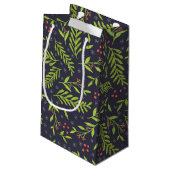 KerstCypress Snowflakes Berries Red Flowers Klein Cadeauzakje (Achterkant Gekanteld)