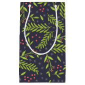 KerstCypress Snowflakes Berries Red Flowers Klein Cadeauzakje (Voorkant)