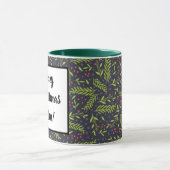 KerstCypress Snowflakes Berries Red Flowers Mok (Midden)